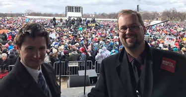 Jeremiah Lorrig and Joel Grewe on stage March for Life 
