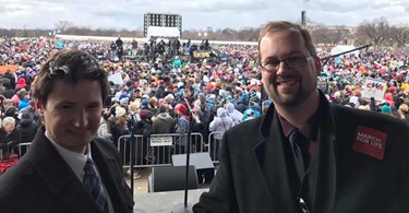 Jeremiah and Joel Jeremiah Lorrig and Joel Grewe on stage March for Life